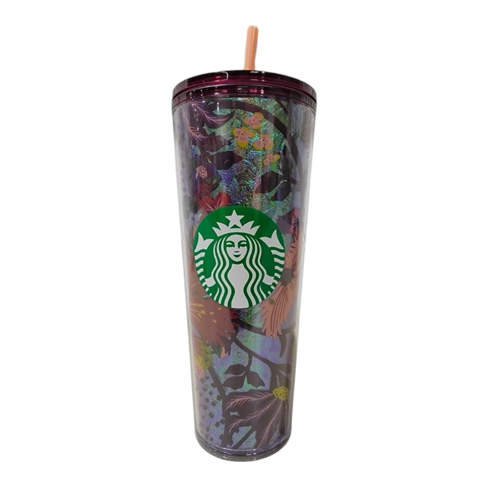 Starbucks Fall 2021 Double Walled 24oz Multicolored Floral Abstract Tumbler